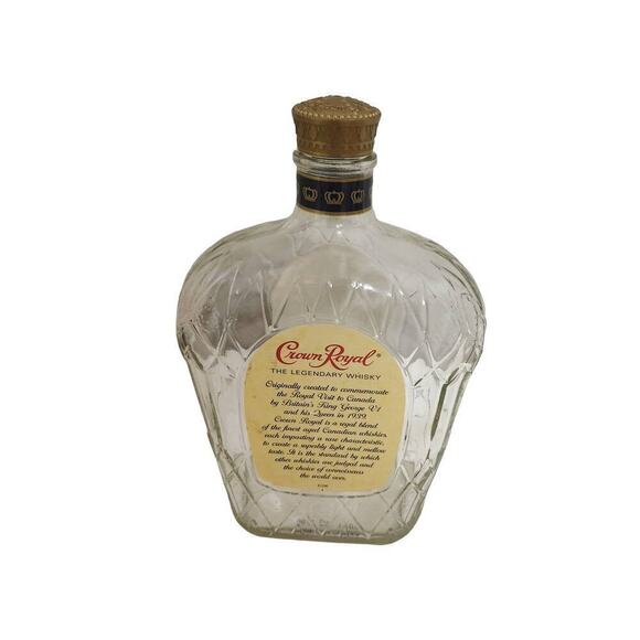 EMPTY Bottle 750ml Crown Royal Whiskey Cleaned 1 LiterCraft Project Upcycle - Picture 3 of 6